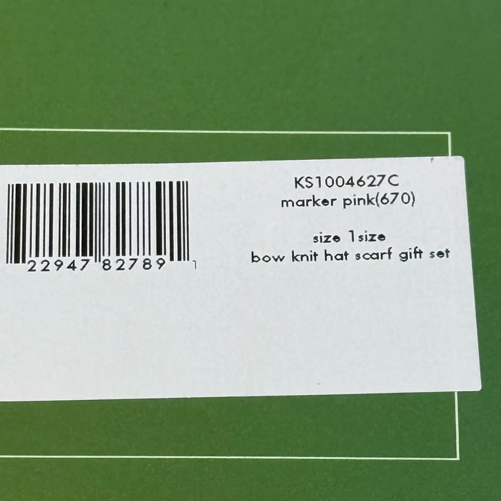 NEW kate spade new york Jeweled Bow Knit Beanie & Scarf Set In Marker Pink - Picture 8 of 9